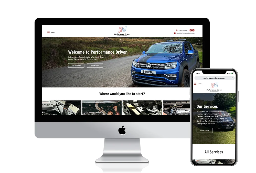 Performance driven new website design mockup