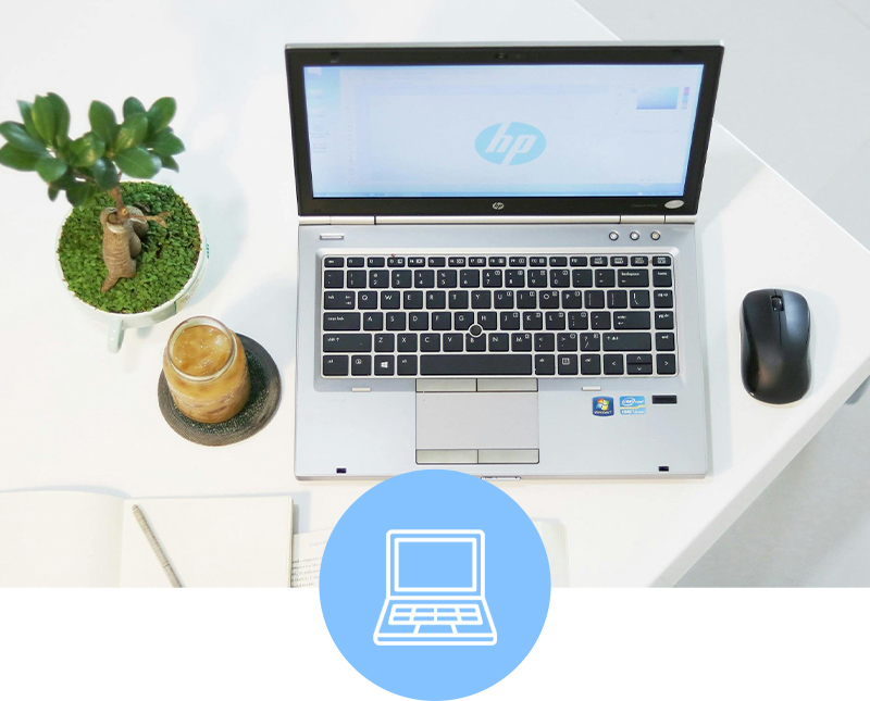 Laptop on a desk