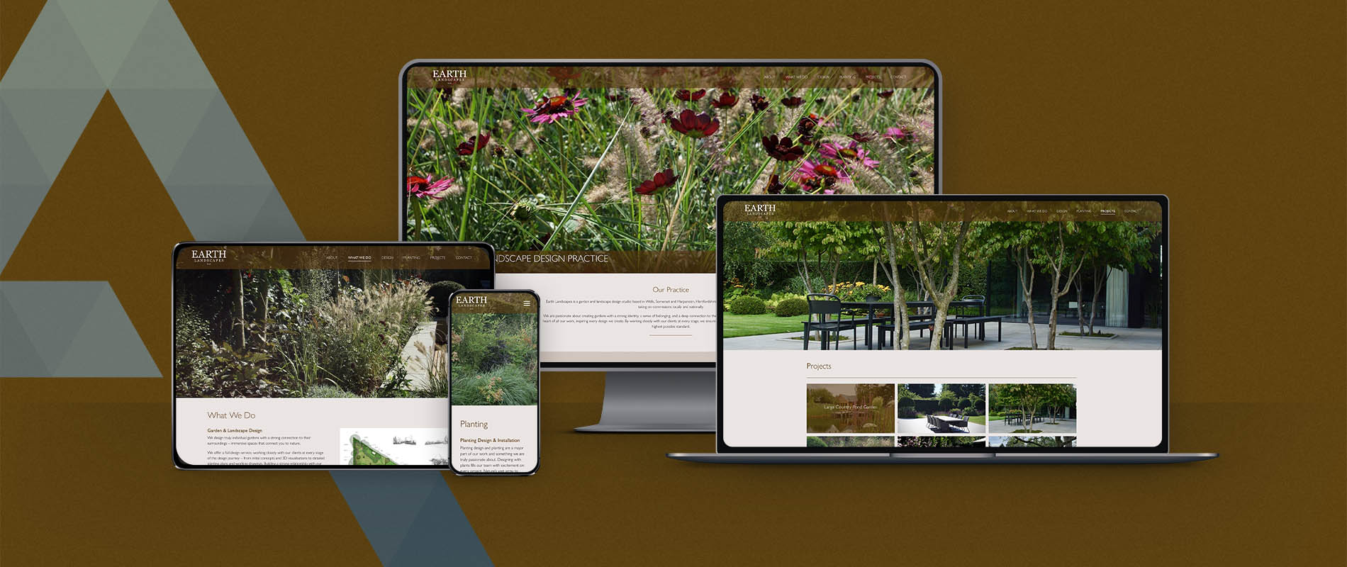 Earth landscapes new website mockup