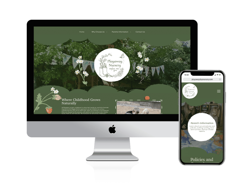 Playaway Nursery website Mockup