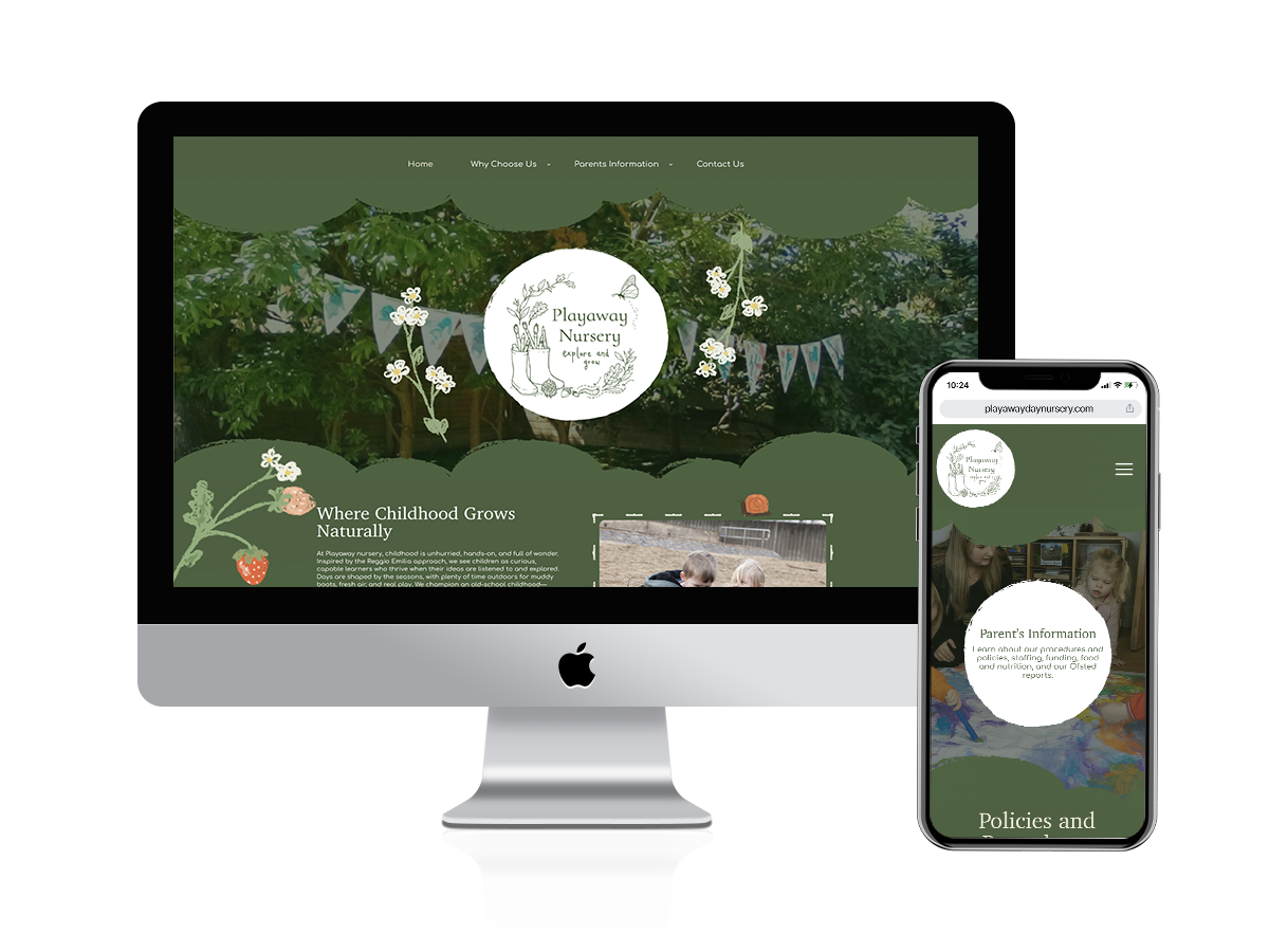 Playaway Nursery website Mockup