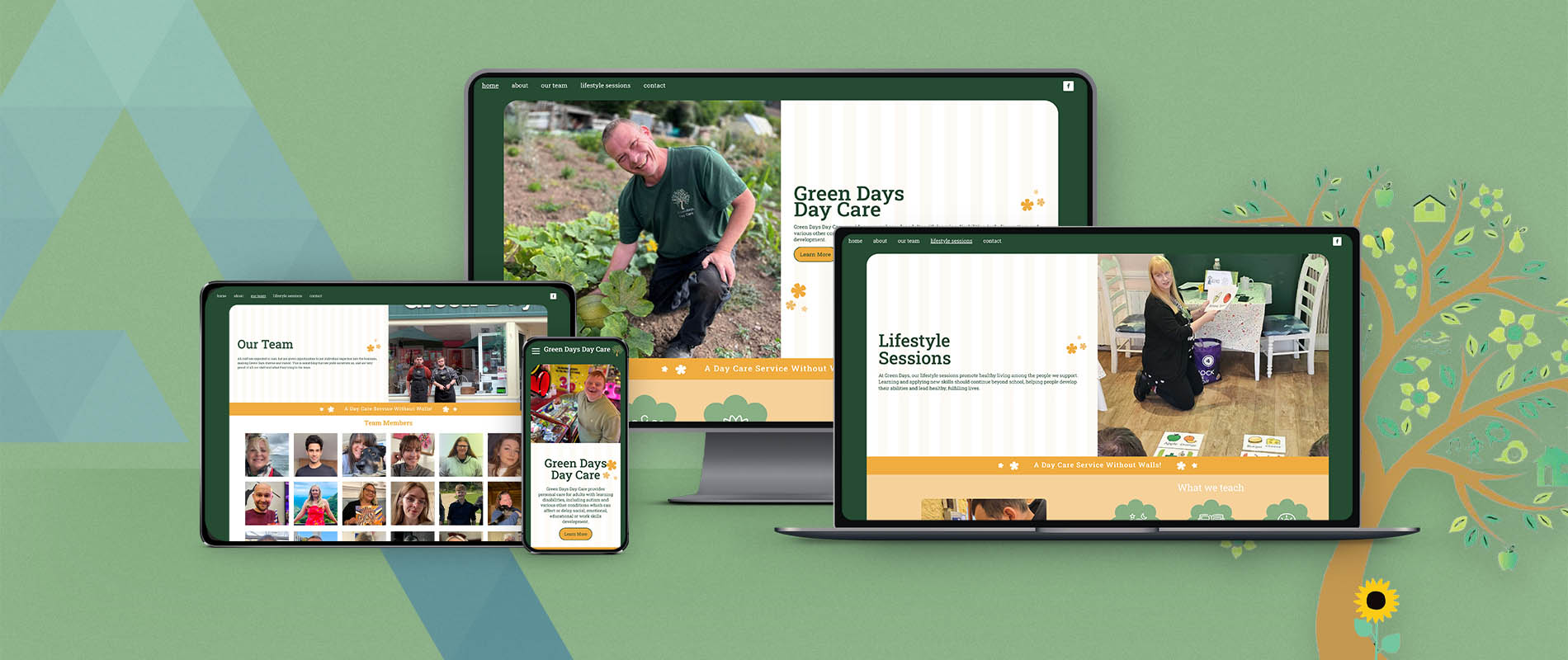 Green Days Day Care Website Mockup